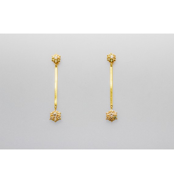 18kt Yellow Gold Cubic Zirconia Earrings