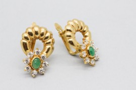 18kt Yellow Gold Gemstone Earrings