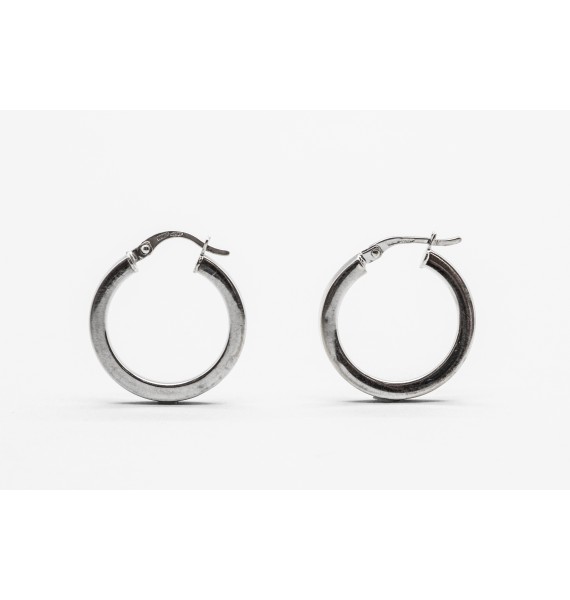 18Kt White Gold Hoop Earrings