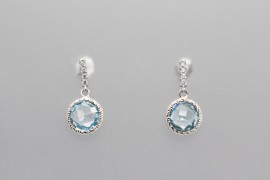 18Kt White Gold Gemstone Earrings