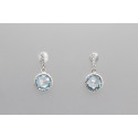Pendientes en Oro Blanco de 18 Quilates con Piedras Preciosas