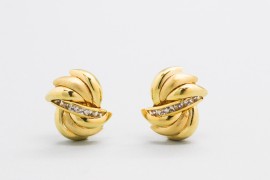 18kt Yellow Gold Cubic Zirconia Earrings