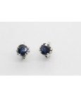 Pendientes en Oro Blanco de 18 Quilates con Safiros y Diamantes