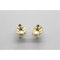 18Kt YellowGold Pearl & Gemstone Earrings