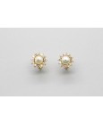 18kt Yellow Gold Pearl & Zironia Earring