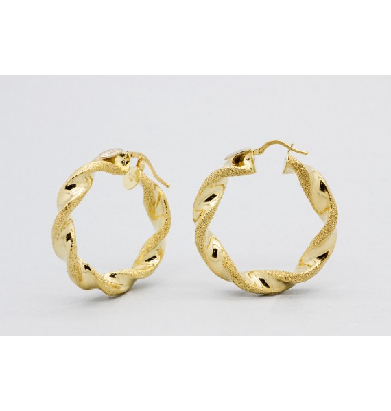 18Kt Yellow Gold Twist Hoop Earrings