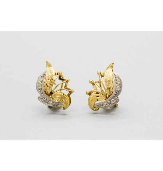 18kt White & Yellow Gold Earrings