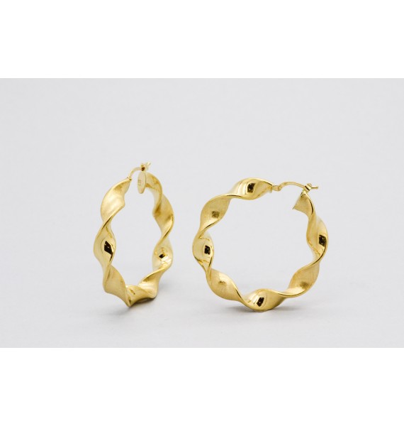18Kt Yellow Gold Twist Hoop Earrings