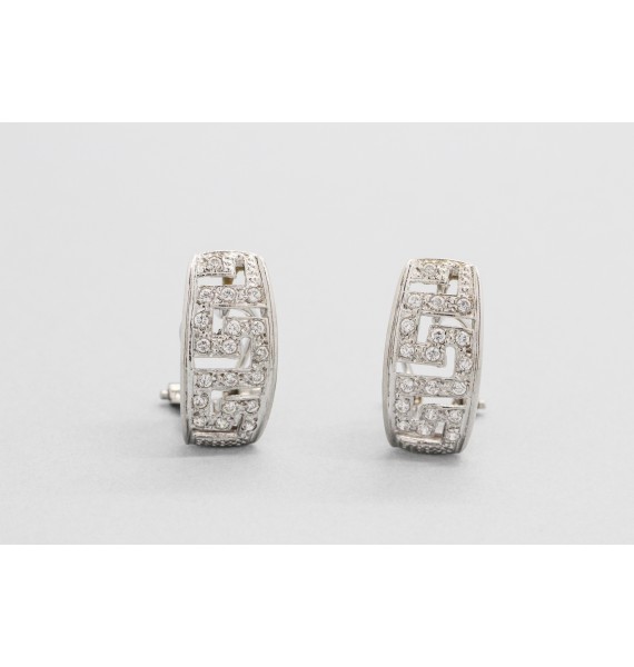 Pendientes en Oro Blanco de 18 Quilates con Circonitas