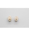 Pendientes de Perlas y Circonitas en Oro de 18 Quilates