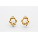 Pendientes en Oro Amarillo de 18 Quilates con Perlas y Circonitas