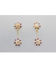 18Kt Gold Amethyst & Cubic Zirconia Earrings