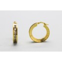 18Kt Gold Hoop Earrings with Cubic Zirconia