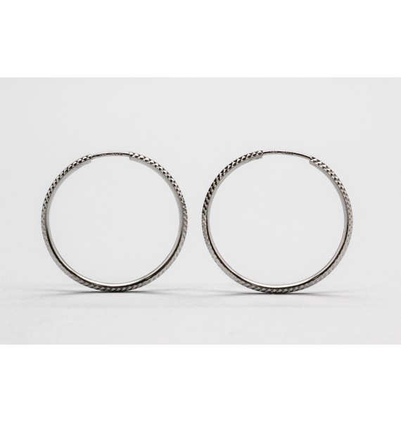 18kt White Gold Hoop Earrings
