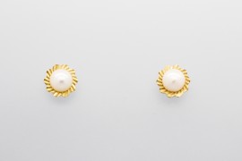Pendientes de Perlas en Oro Amarillo de 18 Quilates
