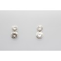 Pendientes en Oro Blanco de 18 Quilates con Circonitas