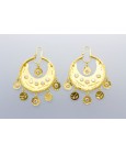 18Kt Gold Cubic Zirconia Hoop Earrings