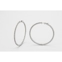 18Kt White Gold Cubic Zirconia Hoop Earring