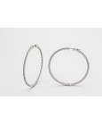18Kt White Gold Cubic Zirconia Hoop Earring