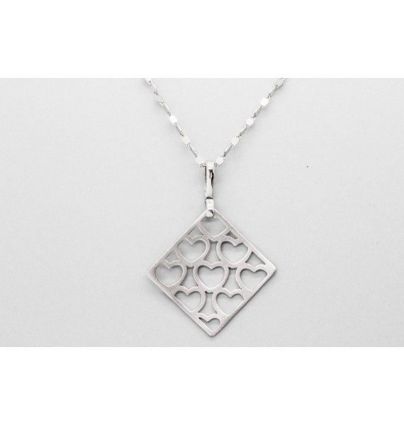 18kt White Gold Heart Pendant