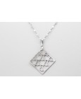 Colgante Corazones en Oro Blanco de 18 Quilates