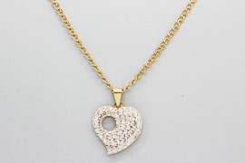 18Kt Yellow Gold Cubic Zirconia Heart Pendant