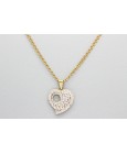 18Kt Yellow Gold Cubic Zirconia Heart Pendant