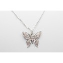 18Kt White Gold Butterfly Pendant