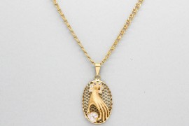 18Kt Gold & Cubic Zirconia Heart Pendant