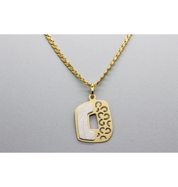 Colgante en Oro Blanco y Amarillo de 18 Quilates
