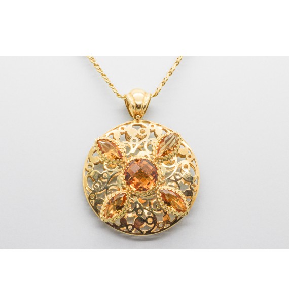18Kt Yellow Gold Citrine Pendant