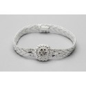 Silver & Cubic Zirconia Flower Bracelet