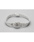 Silver & Cubic Zirconia Flower Bracelet