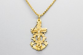 18Kt Gold Cross "Anchor" Pendant