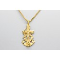 18Kt Gold Cross "Anchor" Pendant