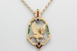 18kt Gold Diamond & Gemstone Pendant