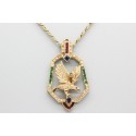 18Kt Gold Diamond & Gemstone Pendant