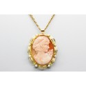 18Kt Yellow Gold & Pearl Cameo Pendant
