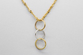 Colgante Oro Tri-Color de 18 Quilates