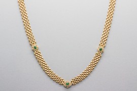 Collar en Oro de 18 Quilates con Piedras Preciosas