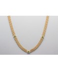 18kt Gold Emerald & Zircon Necklace
