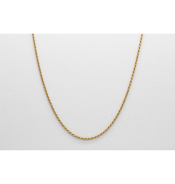 18Kt Yellow Gold Rope Chain - 50cm