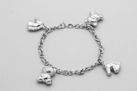 18Kt White Gold Charm Bracelet