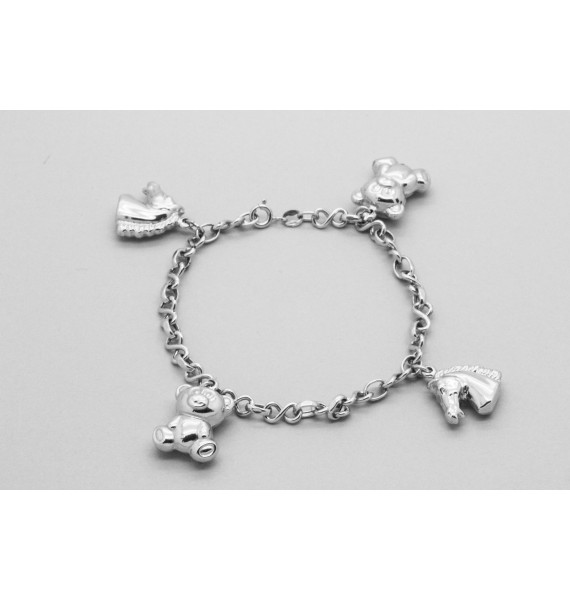 Pulsera con Abalorios en Oro de 18 Quilates