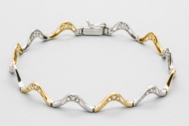 18Kt White & Yellow Gold Gemstone Bracelet