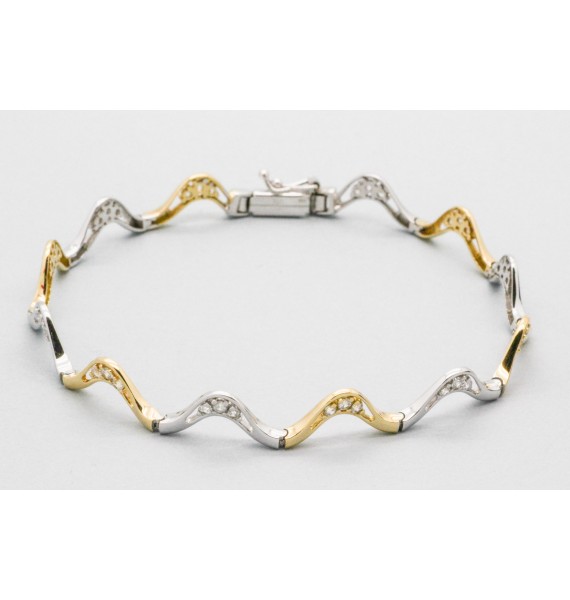 18Kt White & Yellow Gold Gemstone Bracelet