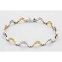 Pulsera en Oro Blanco y Amarillo de 18 Quilates