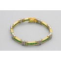 18Kt Gold Diamond & Emerald Bracelet