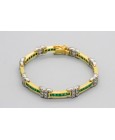 Pulsera con Esmeraldas y Diamantes en Oro de 18 Quilates