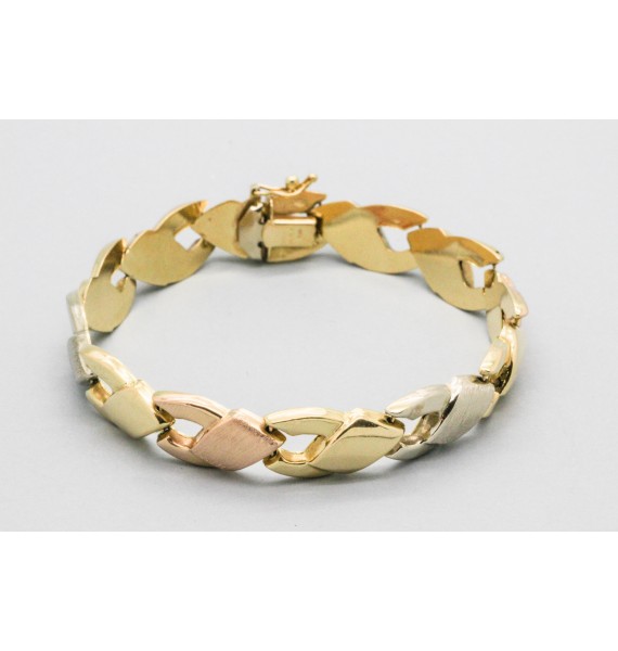 Pulsera en Oro Tri-Color de 18 Quilates